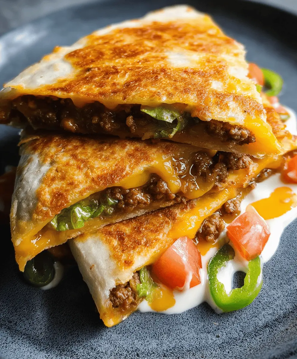 Easy Cheeseburger Quesadilla Recipe