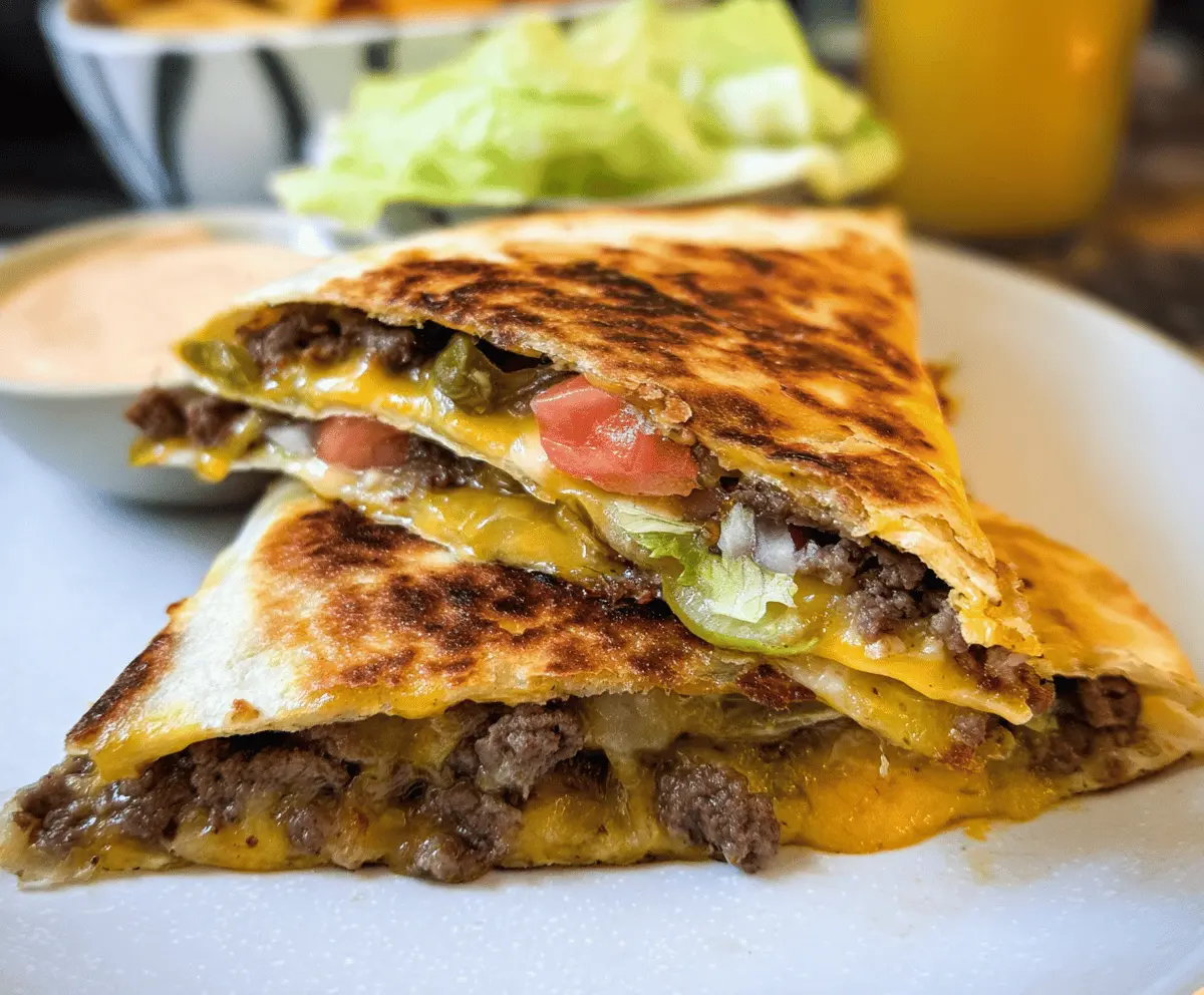 Easy Cheeseburger Quesadilla Recipe