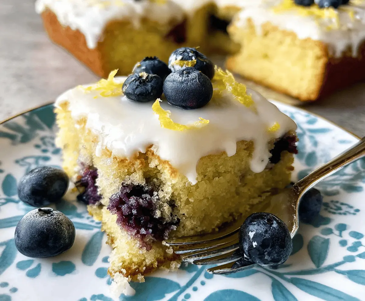 Easy Lemon Blueberry Sheet Cake Recipe