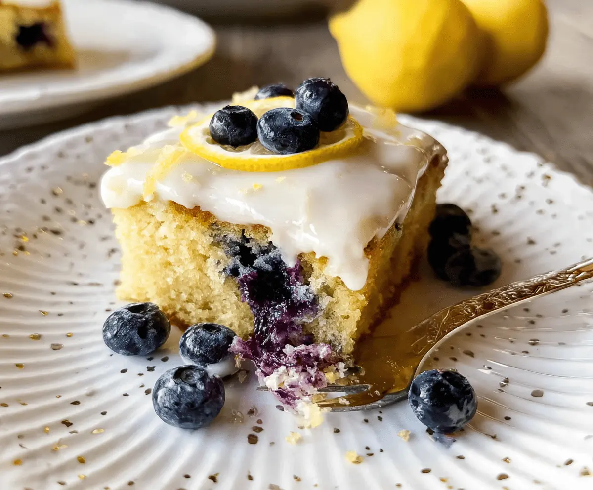 Easy Lemon Blueberry Sheet Cake Recipe