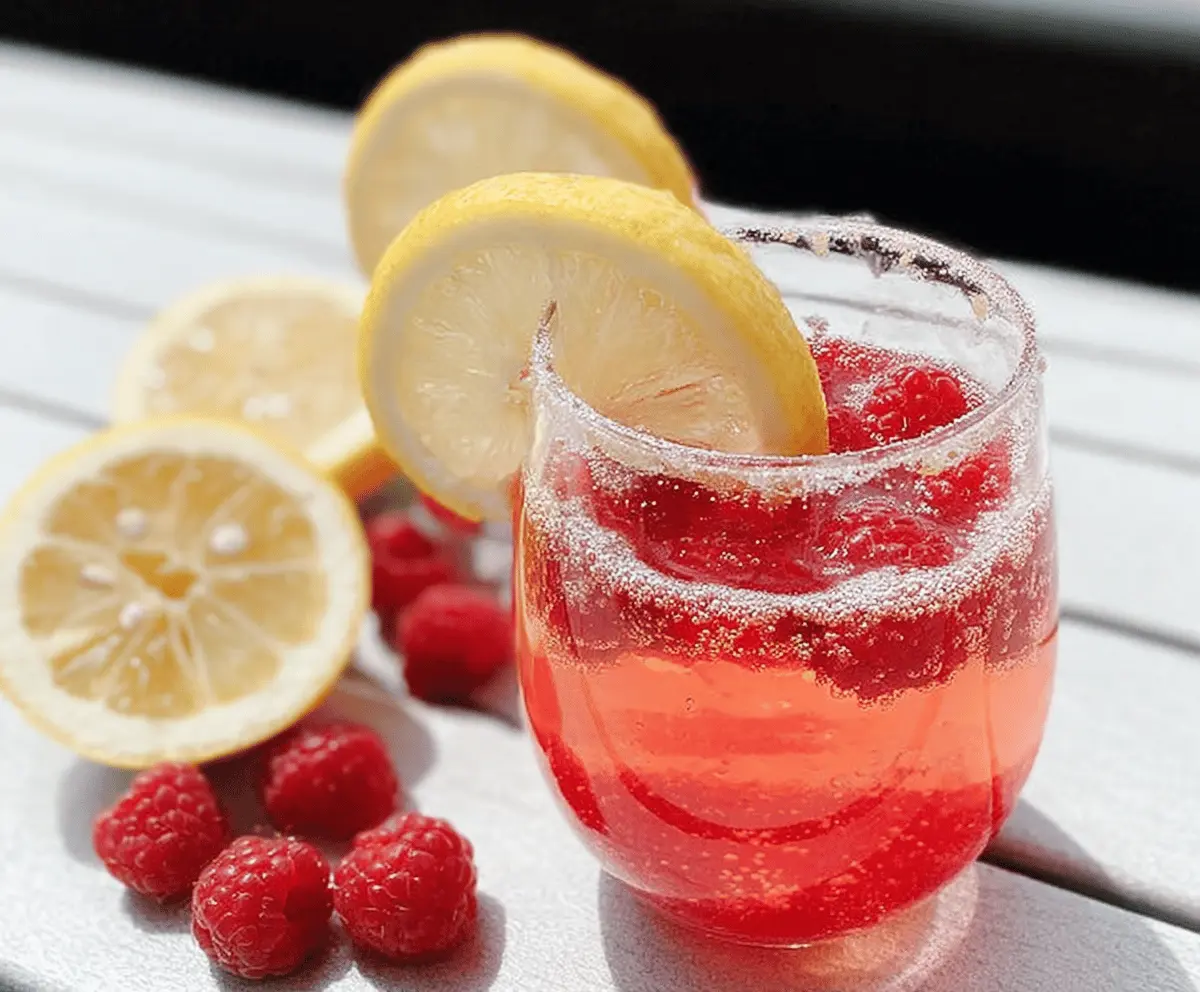 Easy Raspberry Limoncello Prosecco Cocktail Recipe