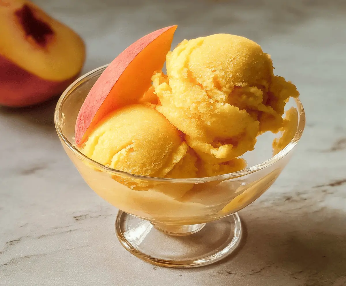 Easy Homemade Peach Sorbet Without Ice Cream Maker