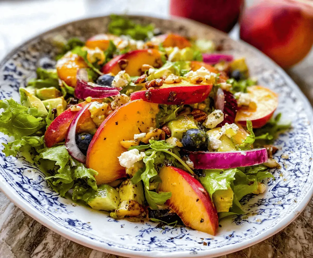 Easy Summer Peach Salad with Fresh Greens