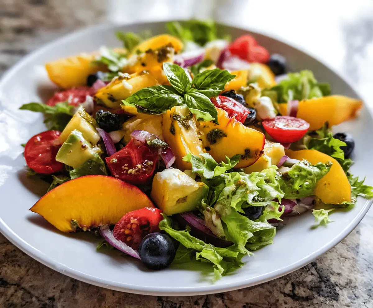 Easy Summer Peach Salad with Fresh Greens