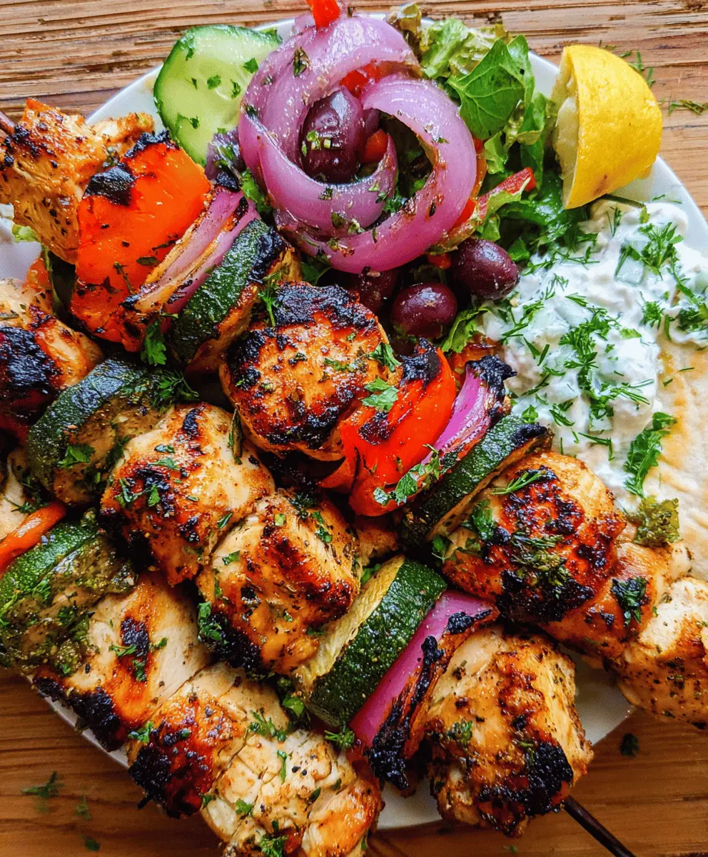 Easy Greek Chicken Kabobs for Summer BBQs