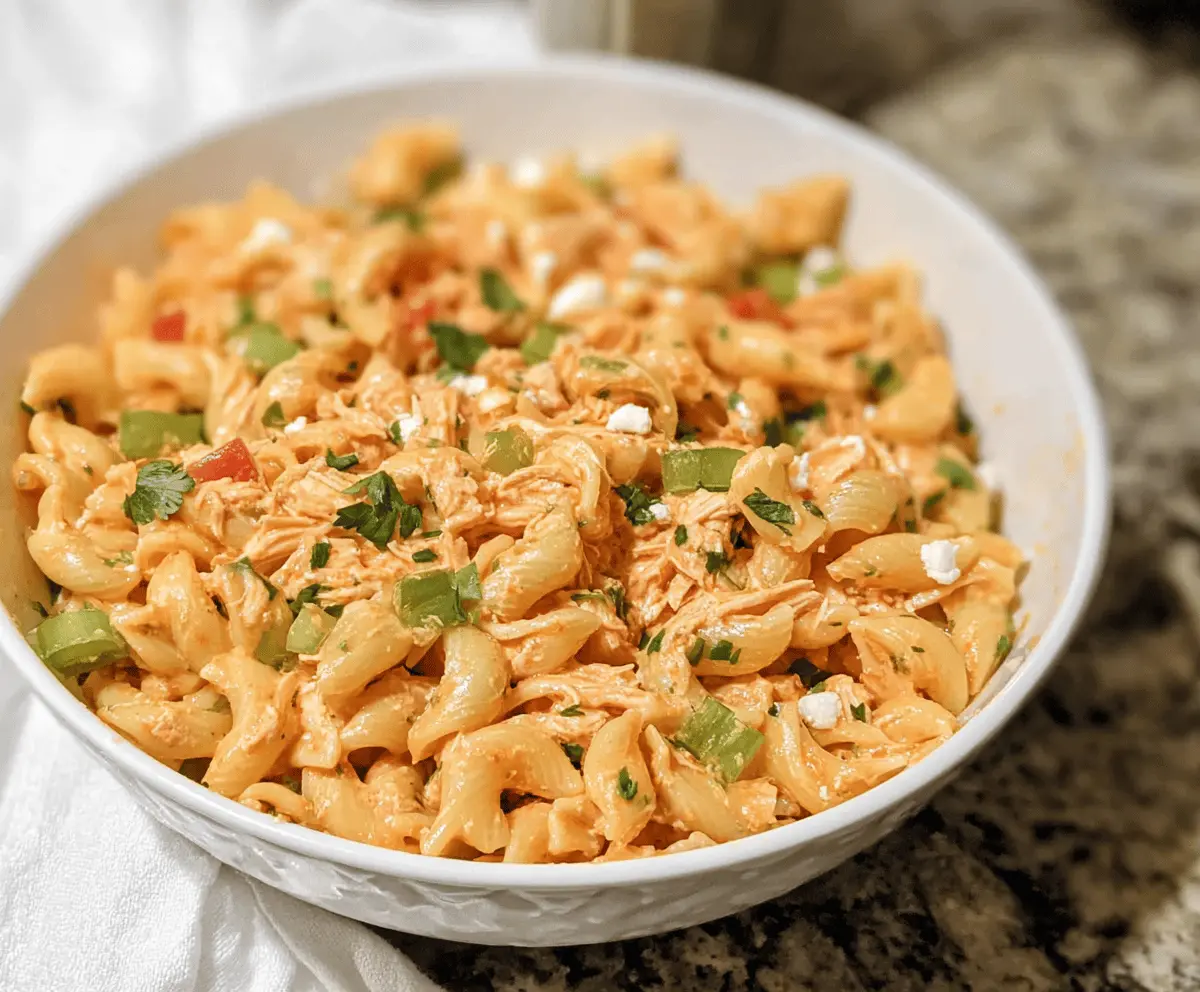 Easy Buffalo Chicken Pasta Salad Recipe