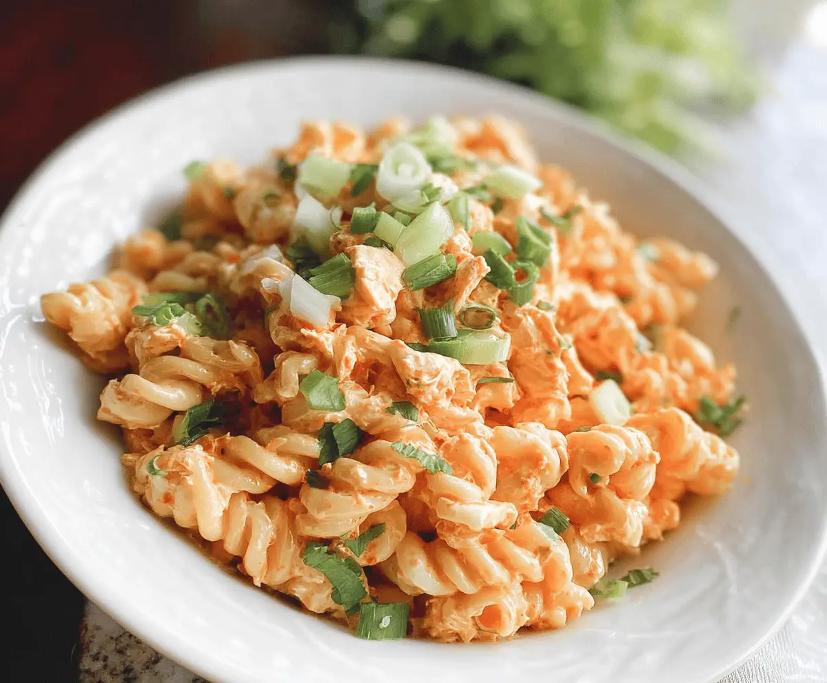 Easy Buffalo Chicken Pasta Salad Recipe