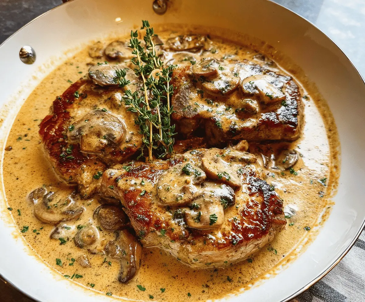 Creamy Garlic Pork Chops with Mushrooms