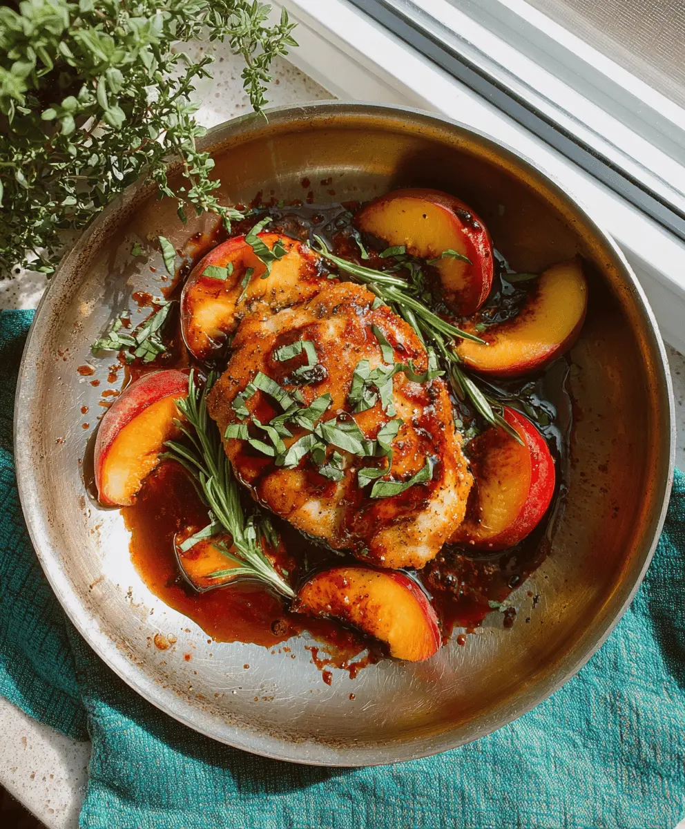 Easy Peach Chicken with Balsamic Glaze
