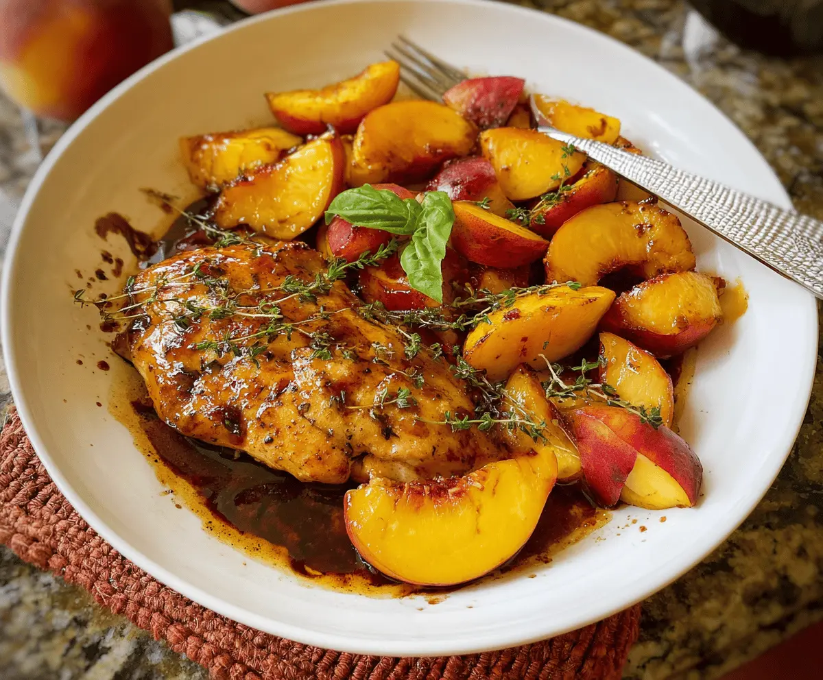 Easy Peach Chicken with Balsamic Glaze