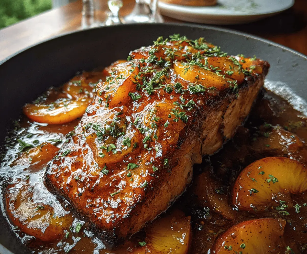 Easy Bourbon Peach Glazed Salmon Recipe