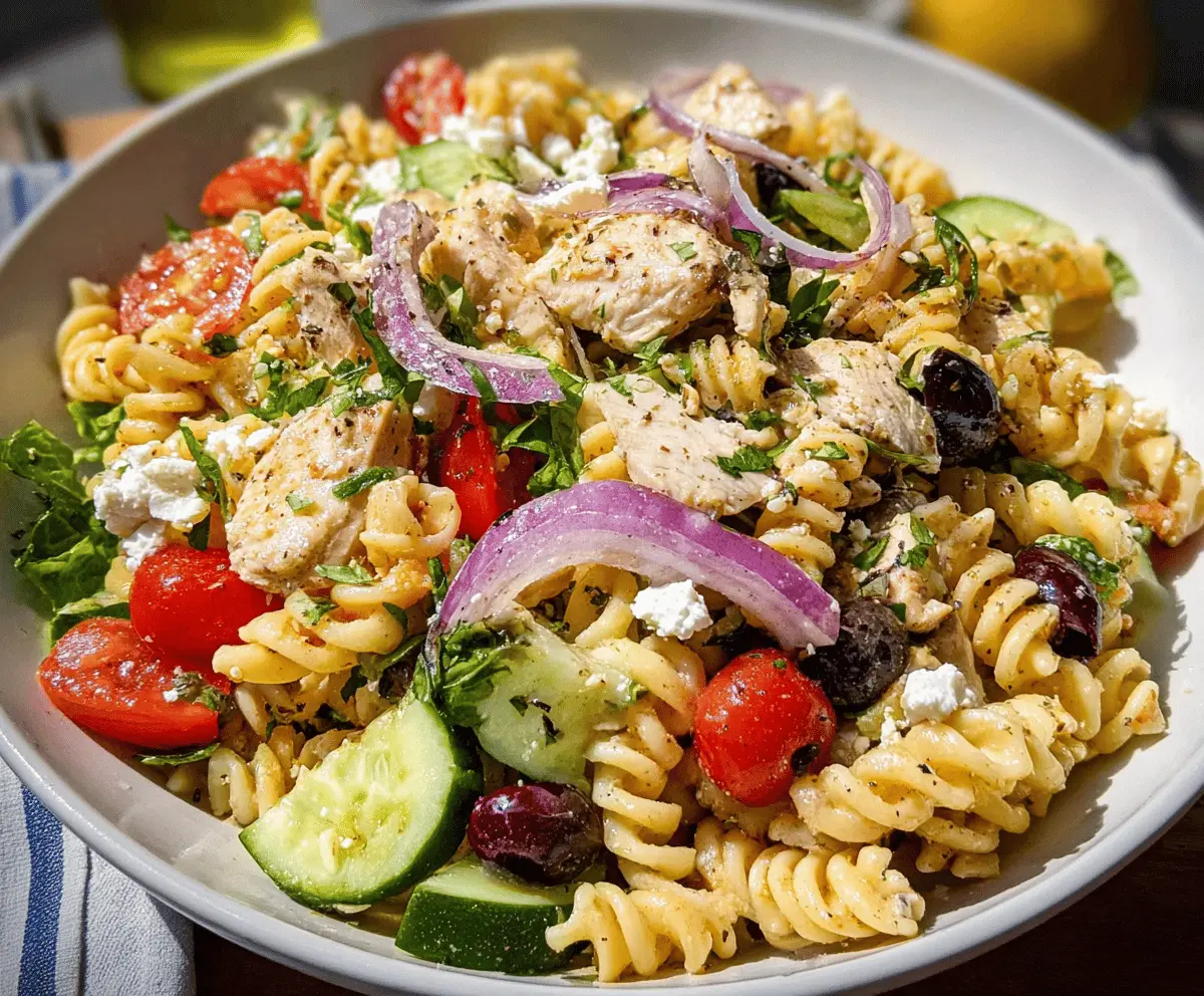 Easy Mediterranean Chicken Pasta Salad Recipe