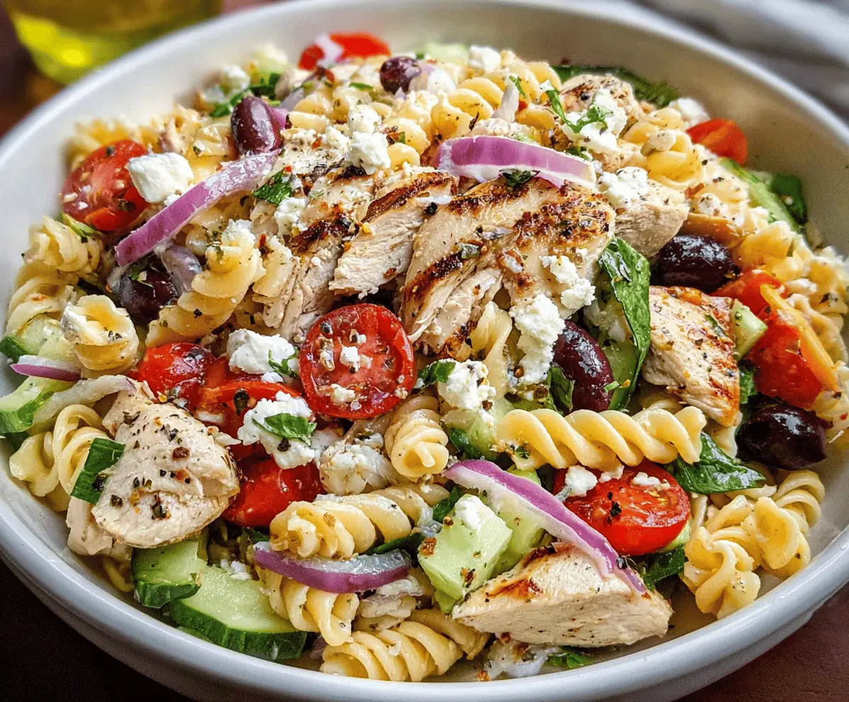 Easy Mediterranean Chicken Pasta Salad Recipe