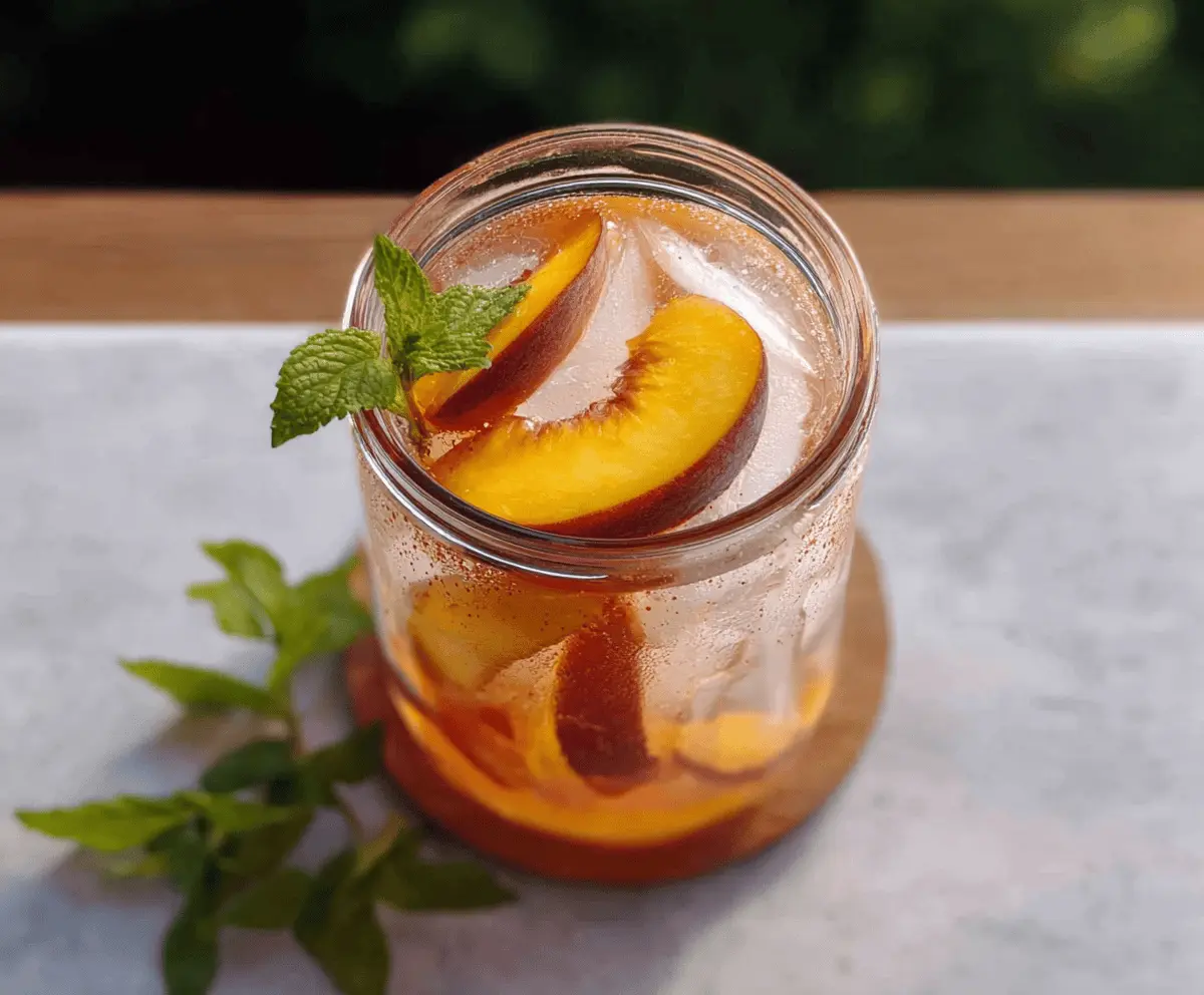 Easy 3 Ingredient Peach Iced Tea Recipe