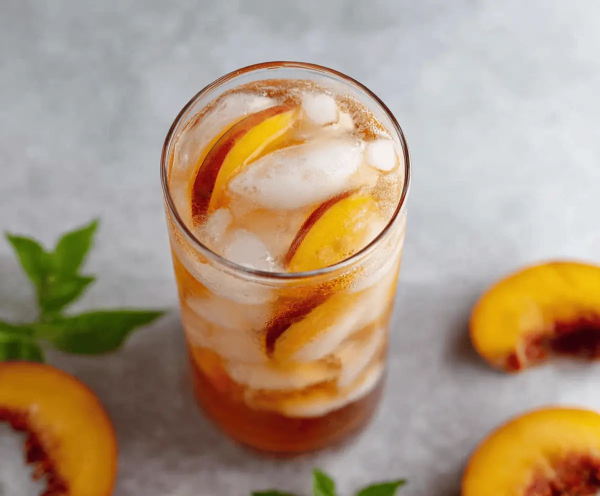 Easy 3 Ingredient Peach Iced Tea Recipe