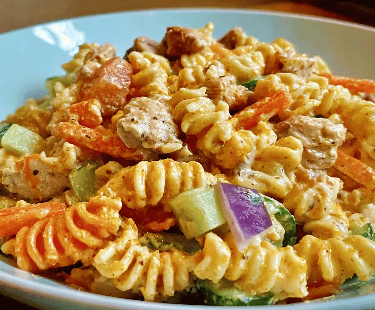 Easy Buffalo Chicken Pasta Salad Recipe