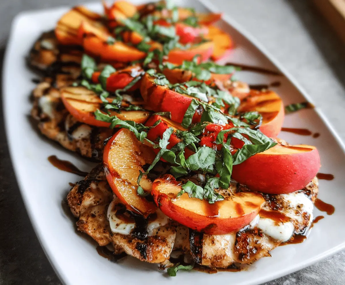 Easy Peach Caprese Grilled Chicken Recipe