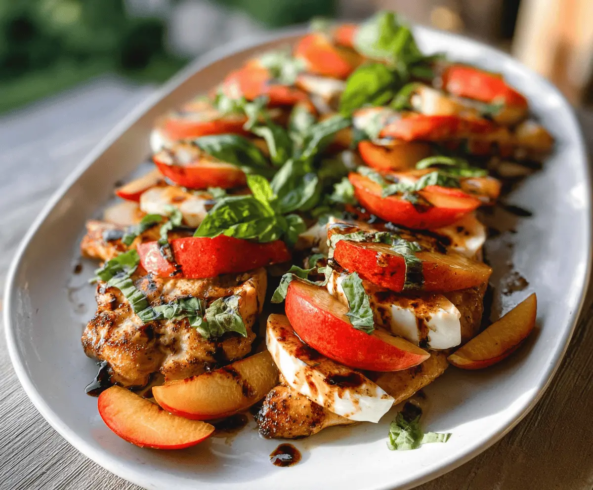 Easy Peach Caprese Grilled Chicken Recipe