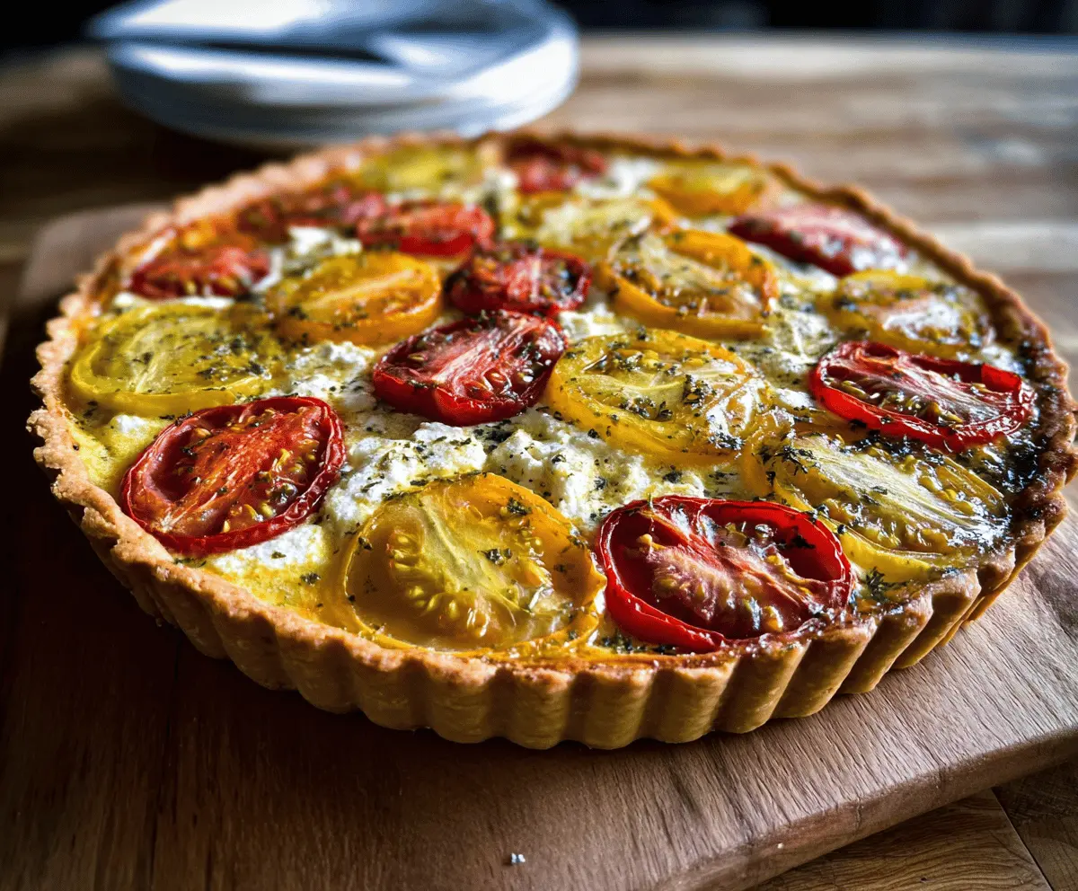 Easy Yellow Tomato and Goat Cheese Tart Recipe
