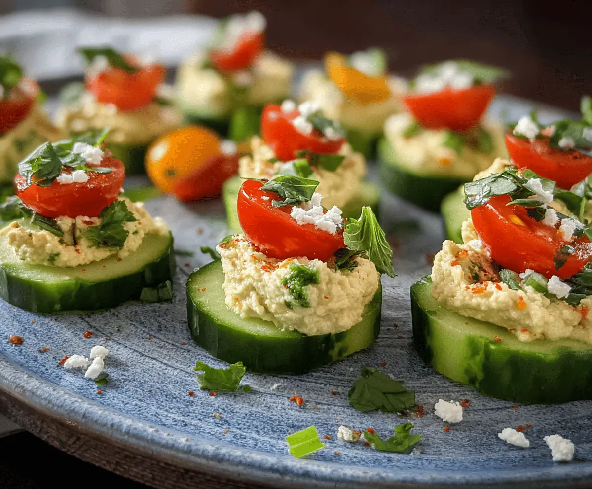 Easy Cucumber Hummus Bites Recipe