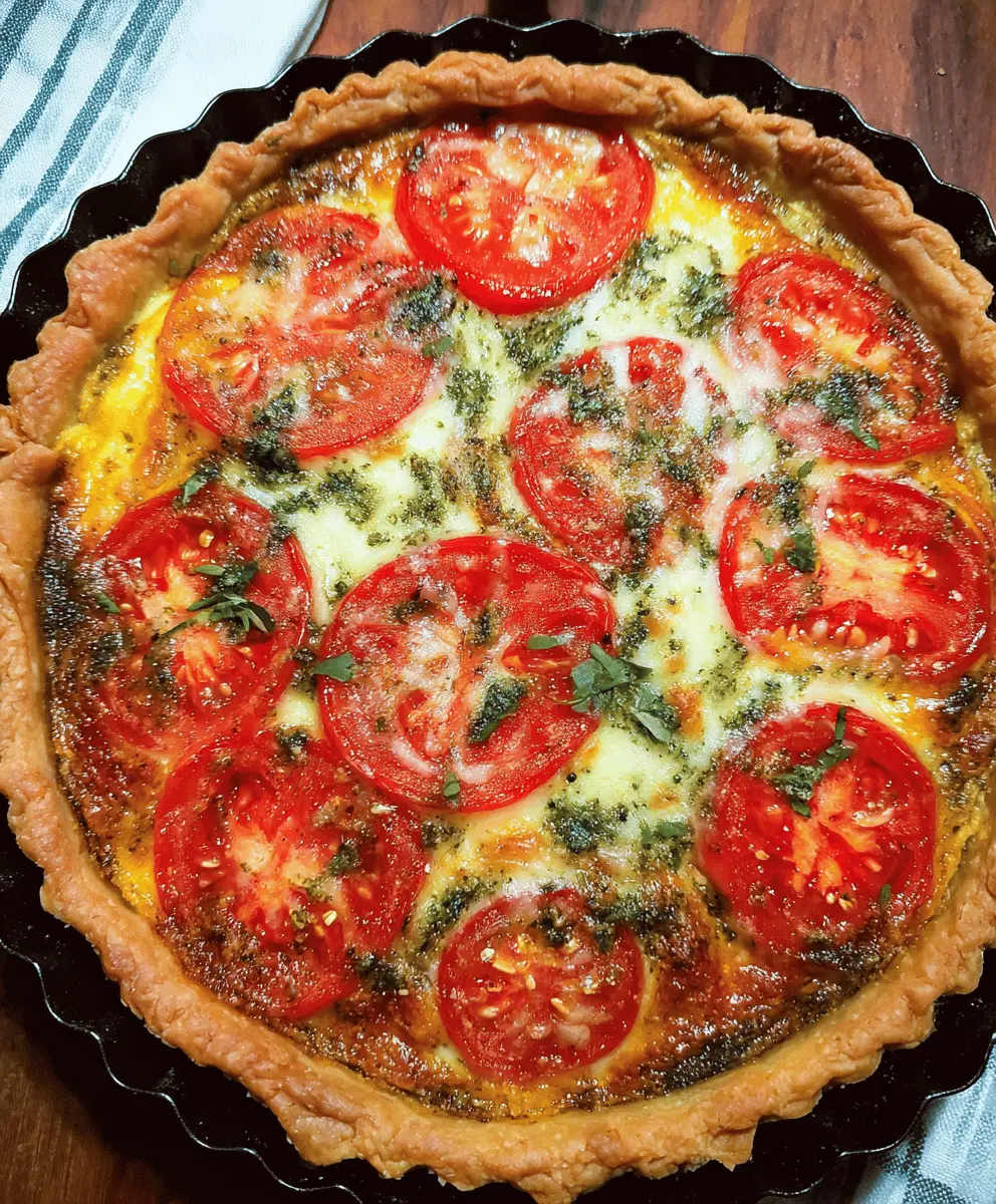 Easy Tomato Pie With Cheese and Pesto