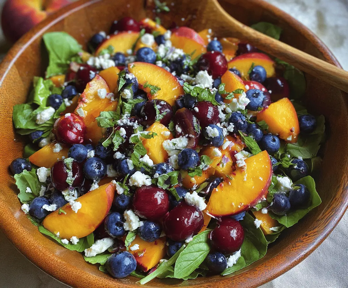 Easy Blueberry Peach Feta Salad Recipe