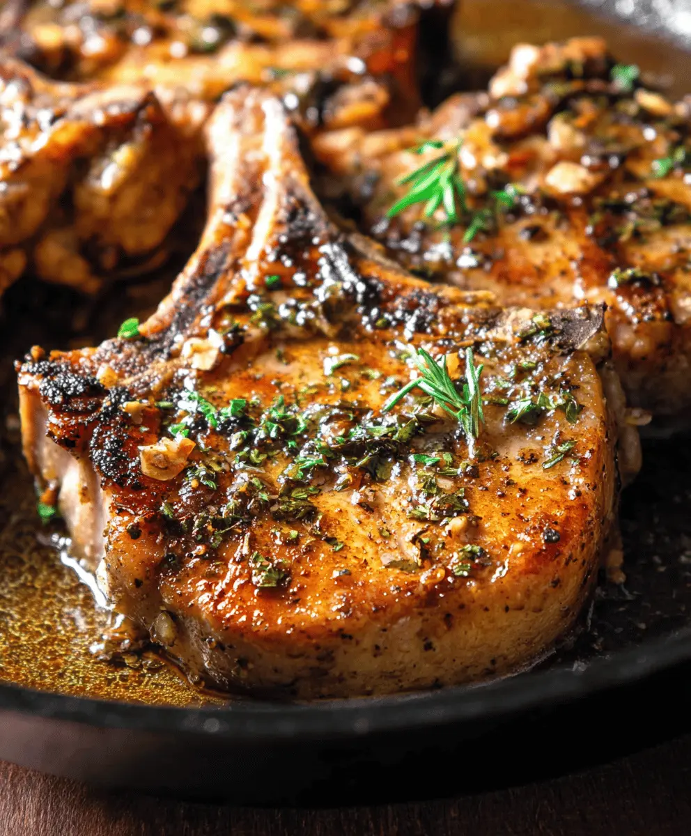 Easy Garlic Brown Sugar Pork Chops in Herb Wine Sauce