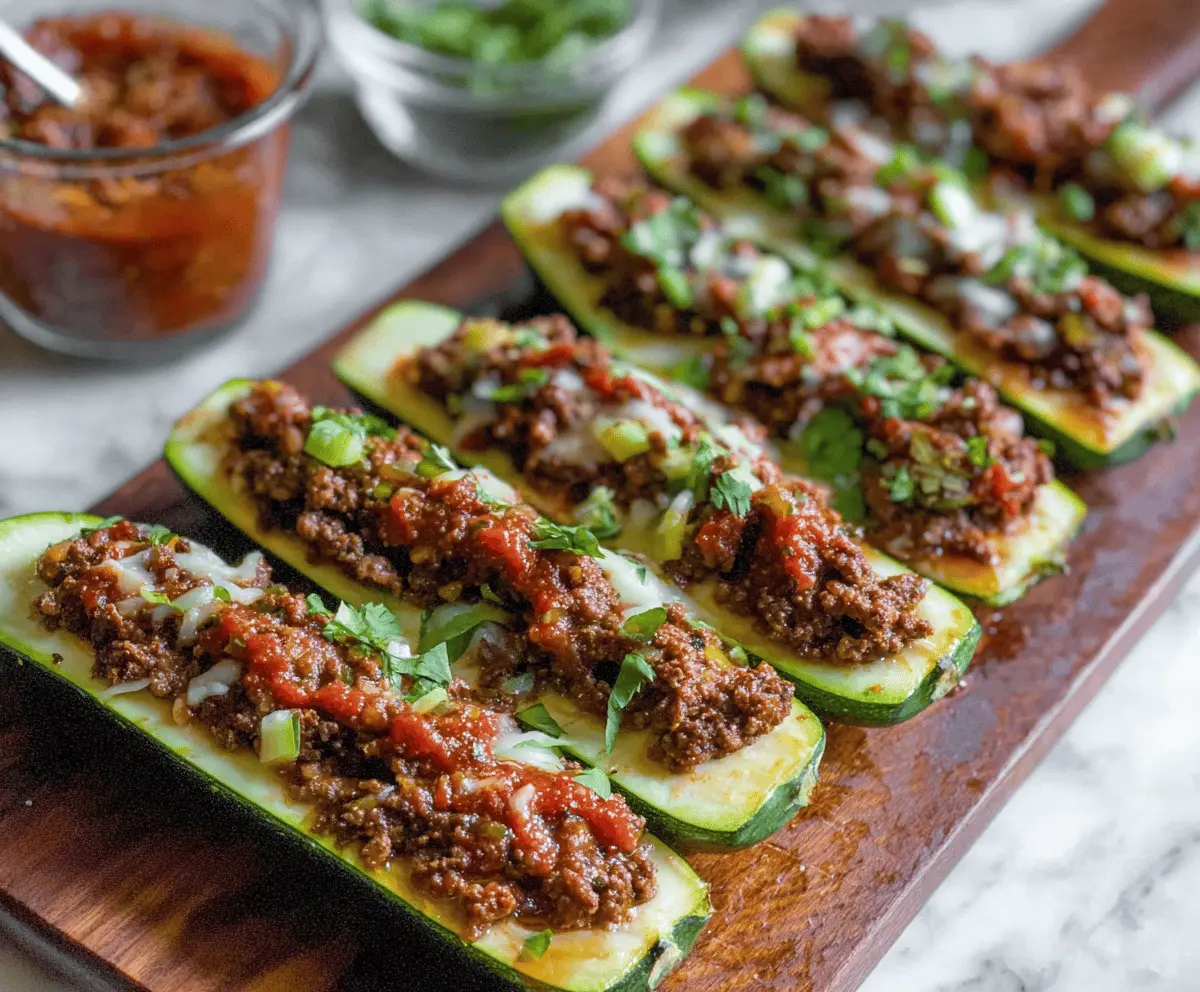 Easy Italian Beef Zucchini Boats Recipe