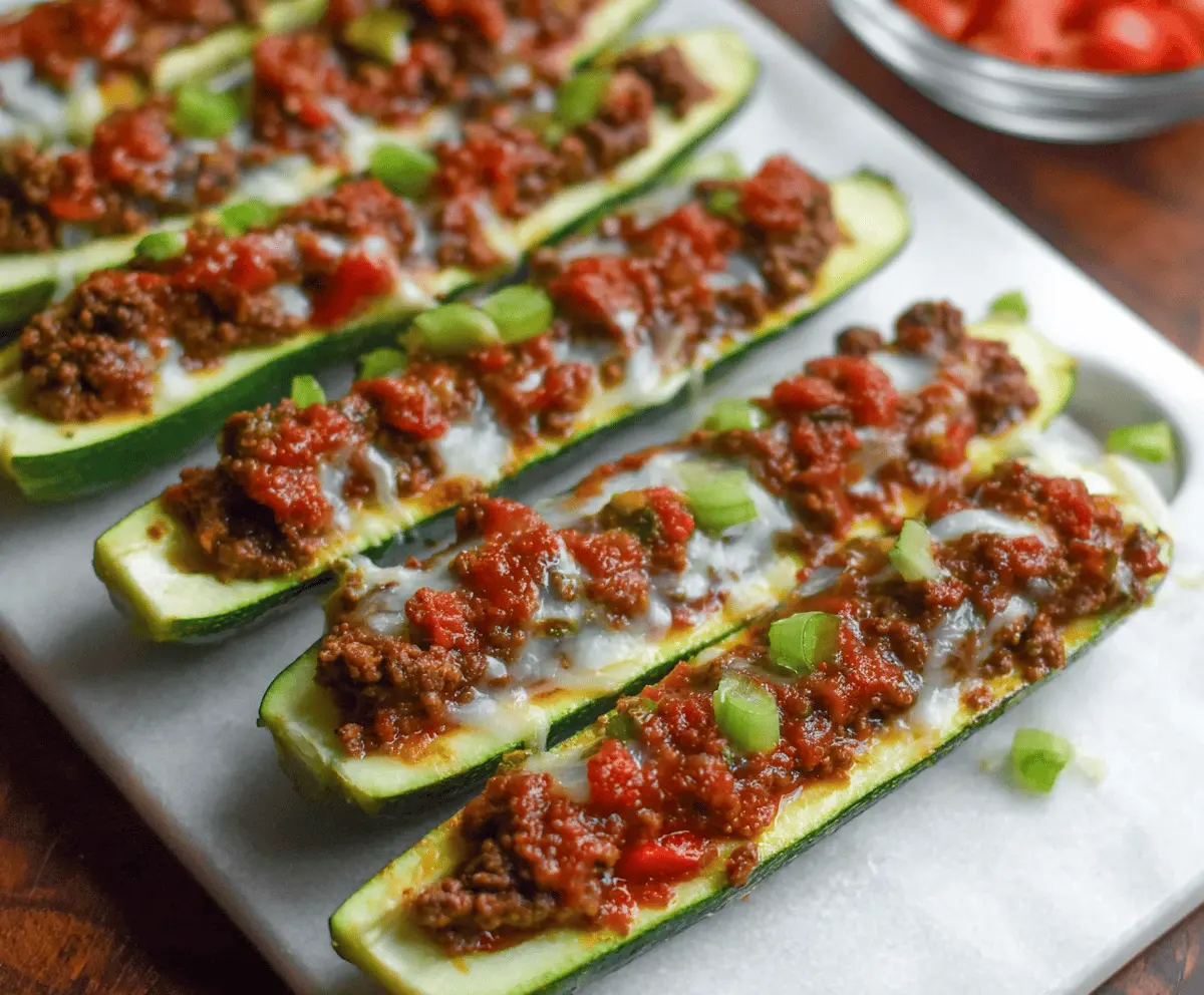 Easy Italian Beef Zucchini Boats Recipe