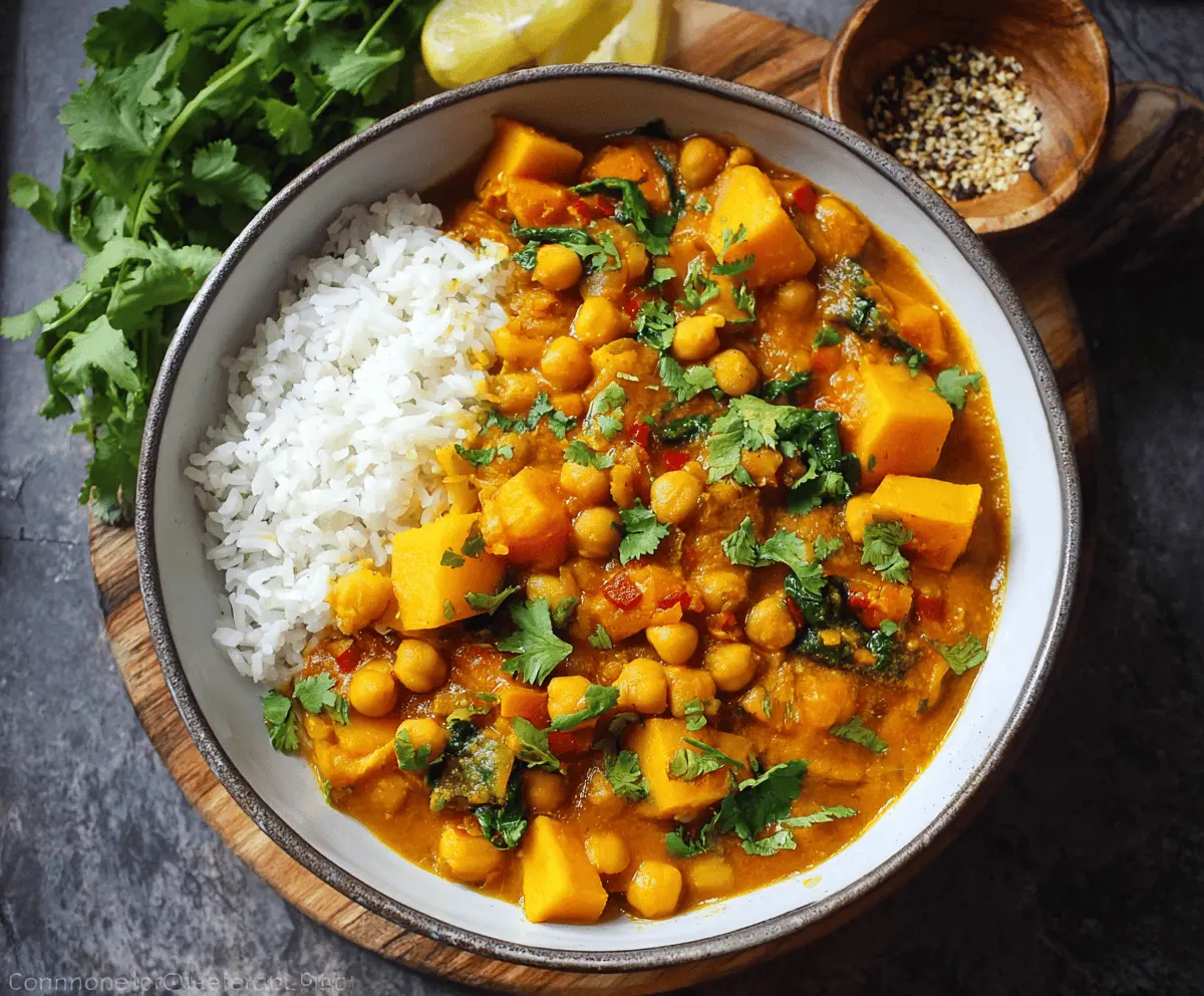 Easy Vegan Butternut Squash Chickpea Curry