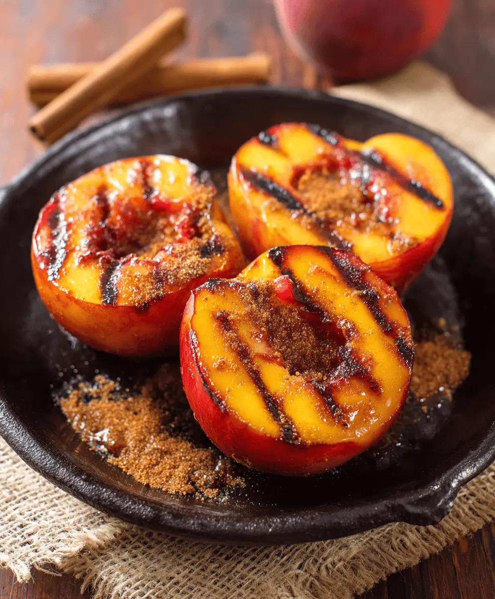 Easy Grilled Peaches with Cinnamon and Brown Sugar