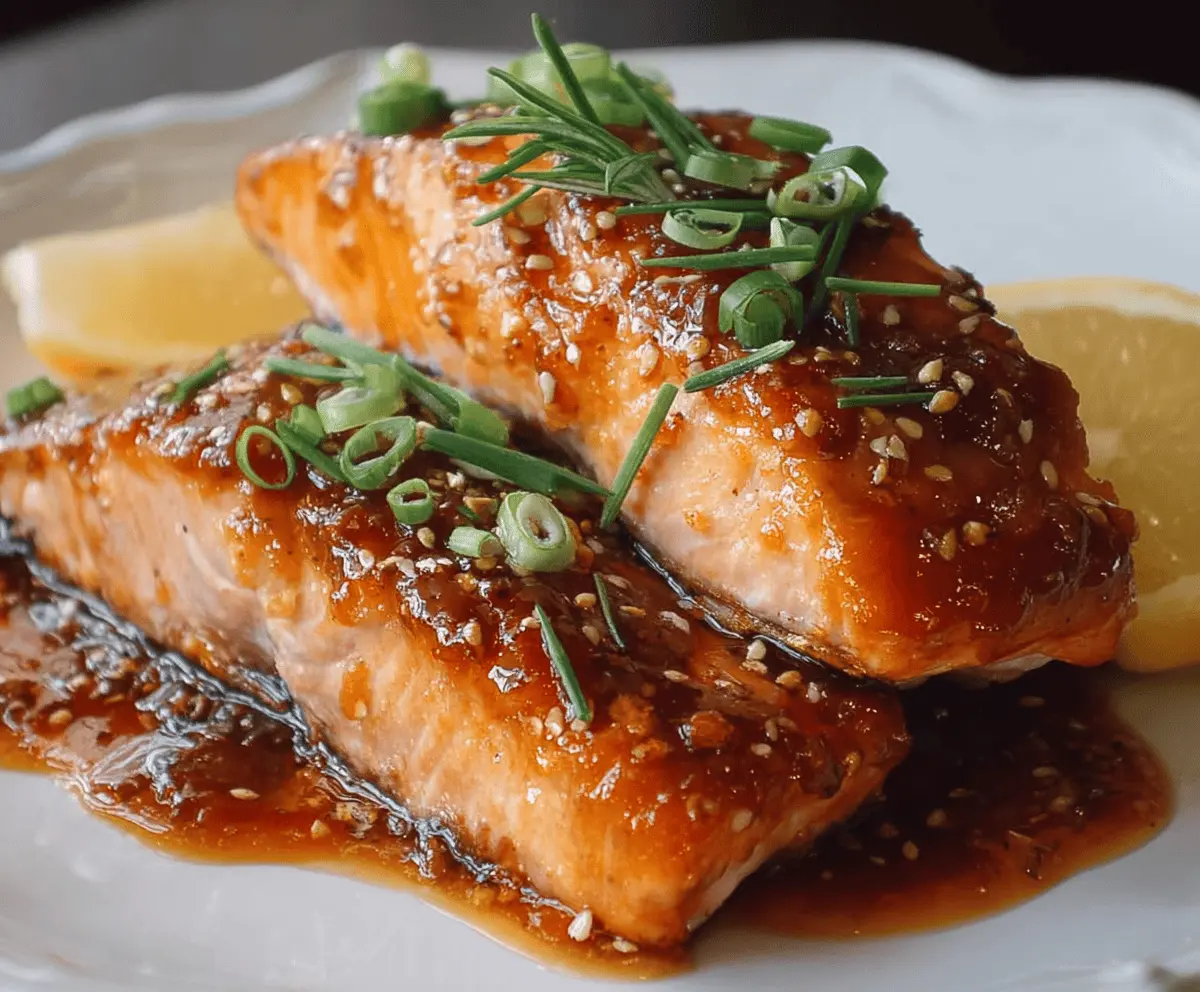 Easy Sweet and Spicy Peach Glazed Salmon Recipe