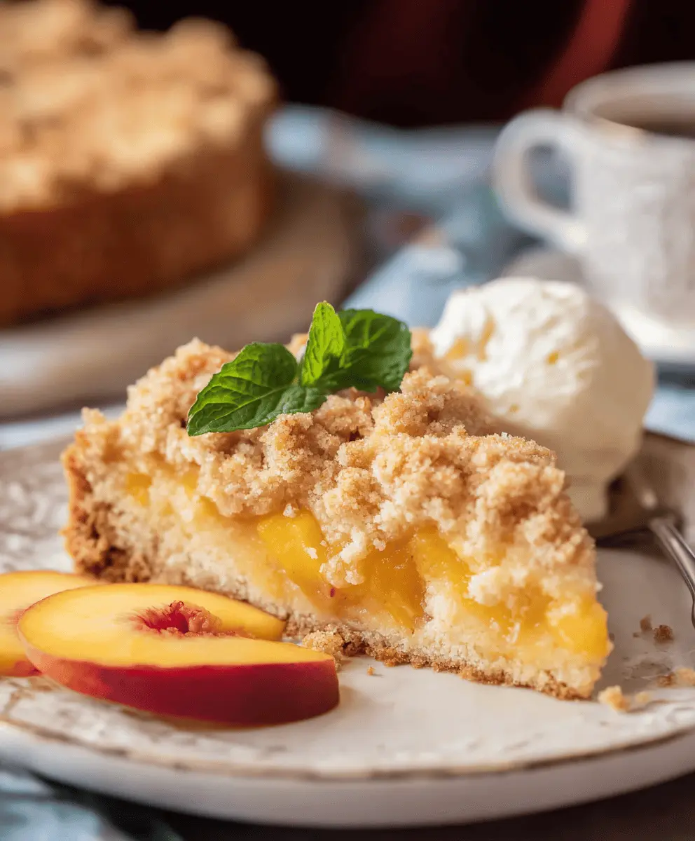 Easy Italian Peach Crumb Cake Recipe
