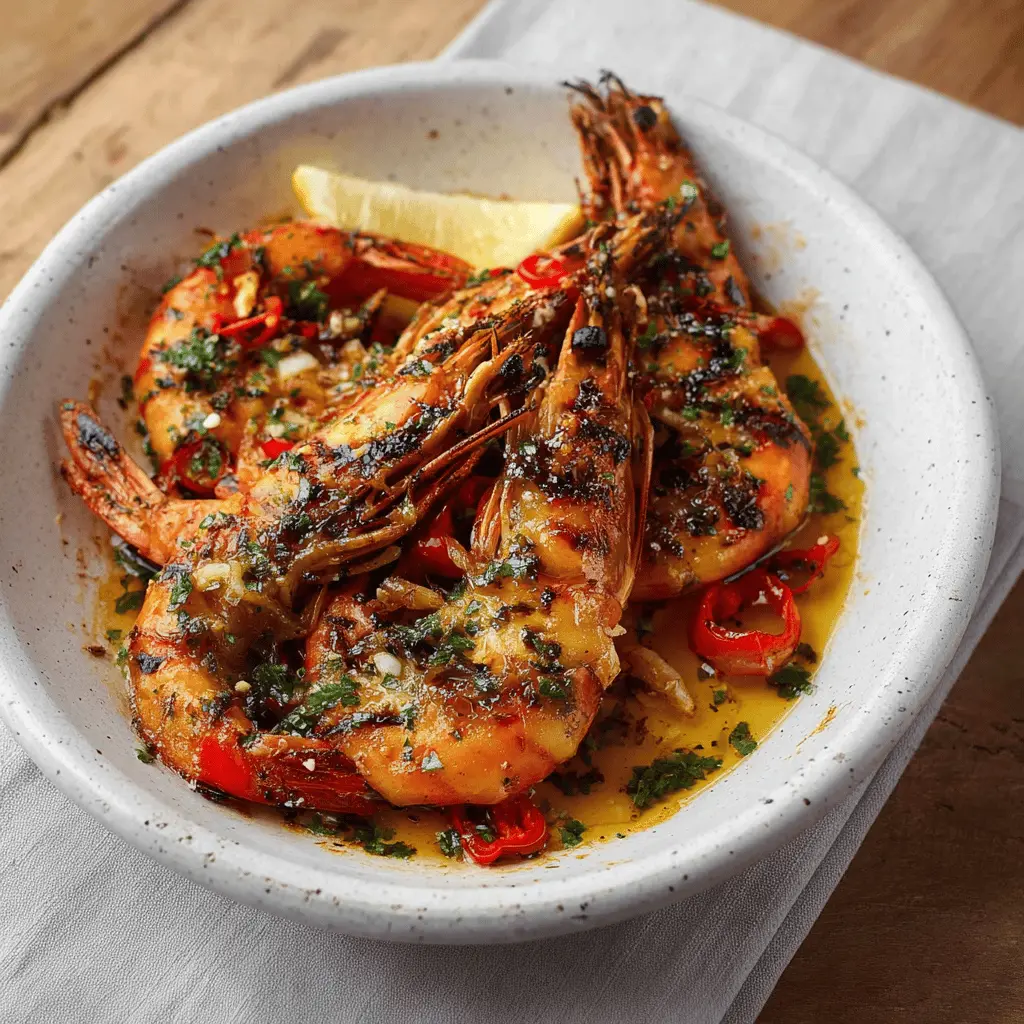 Easy Grilled Prawns with Garlic, Lemon & Chili