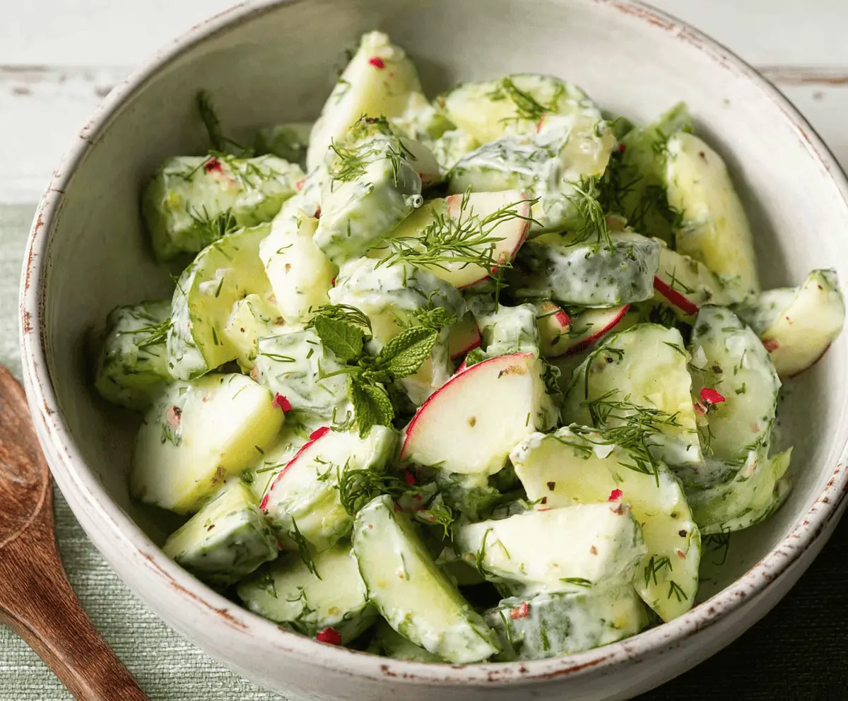 Easy Crunchy Cucumber Apple Salad Recipe