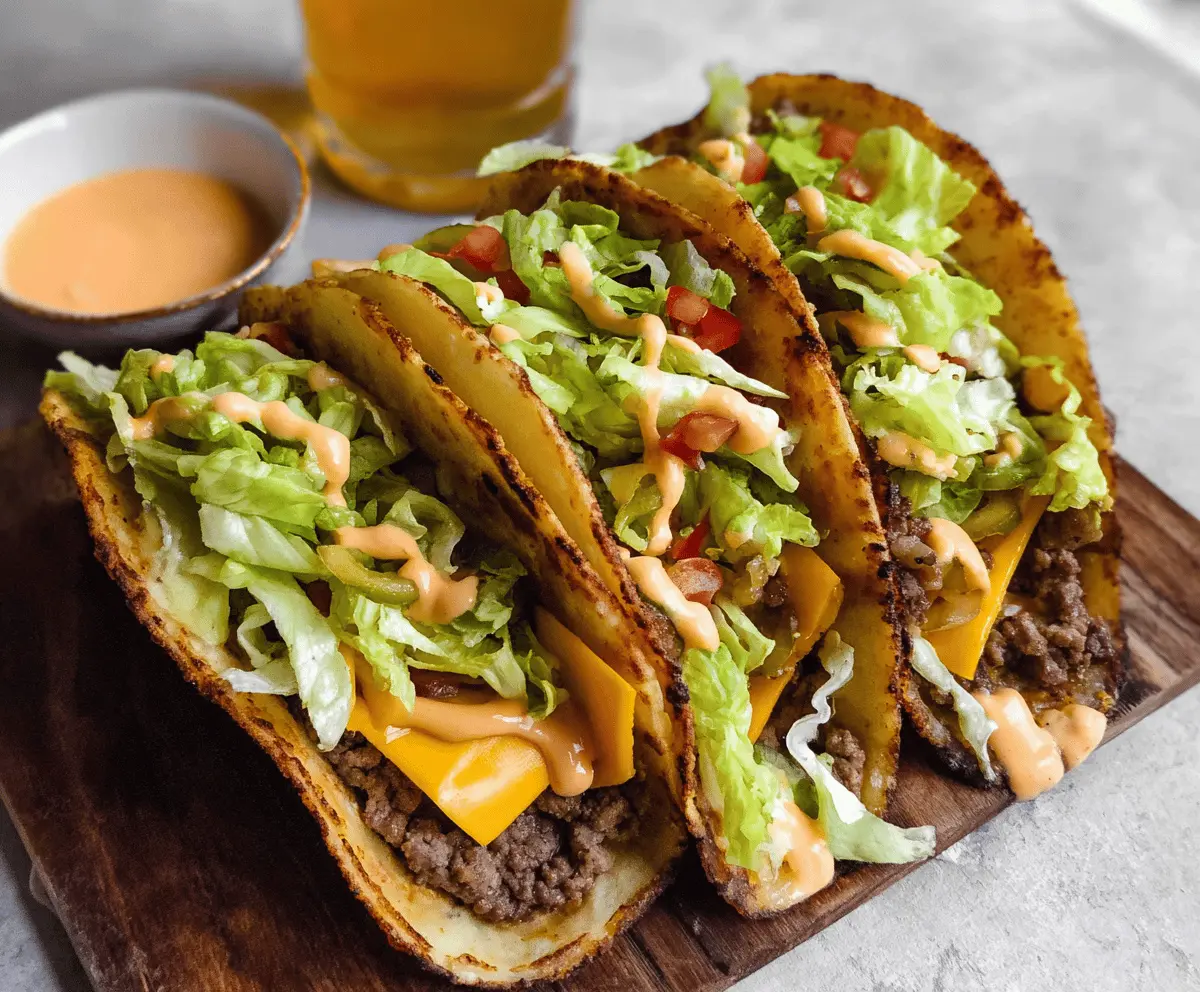 Easy Smash Burger Tacos Inspired by Big Mac