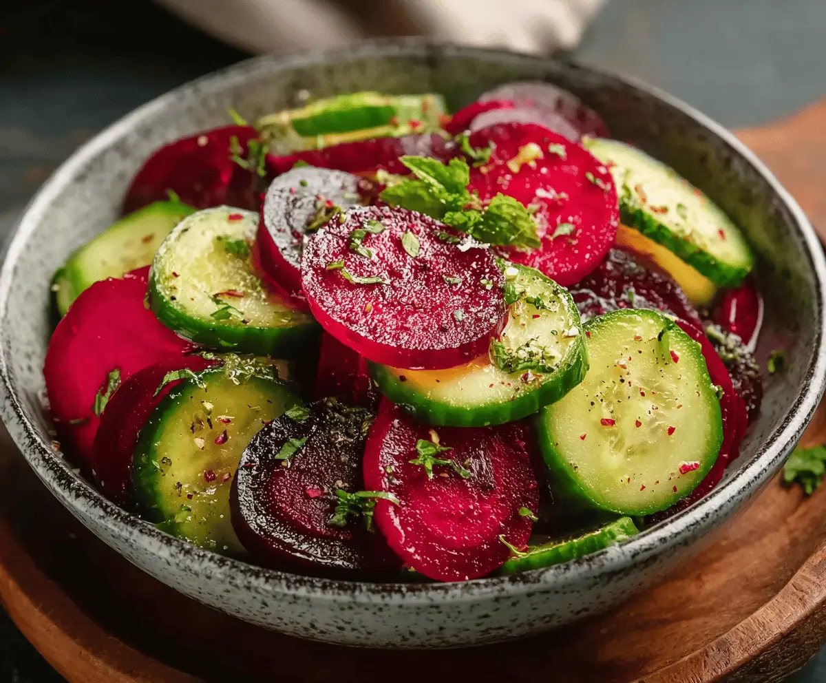 Fresh Cucumber and Beet Salad with Light Dressing