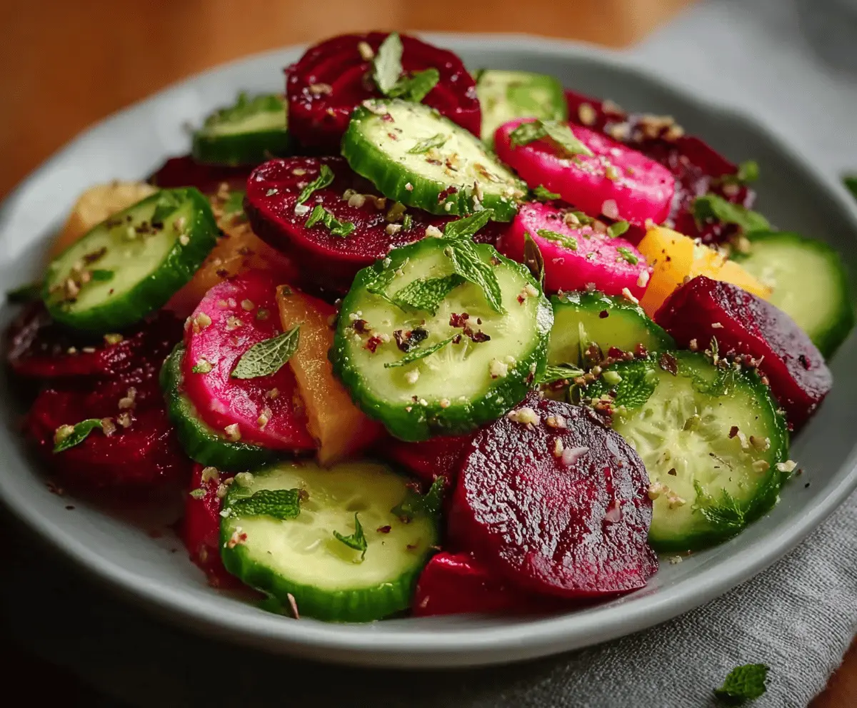 Fresh Cucumber and Beet Salad with Light Dressing
