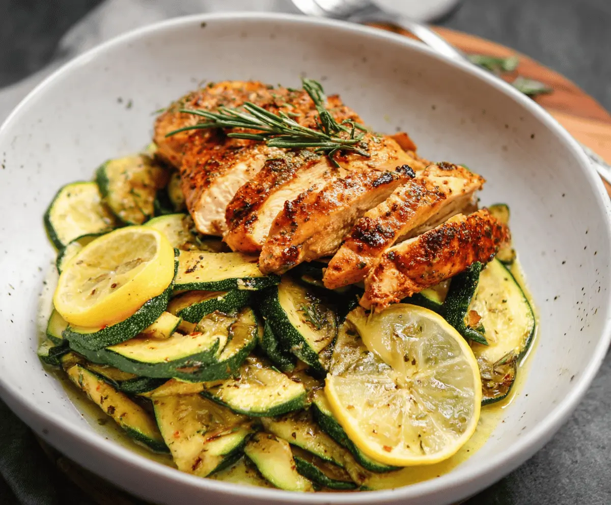Easy Asado Chicken with Lemon Zucchini Sauté