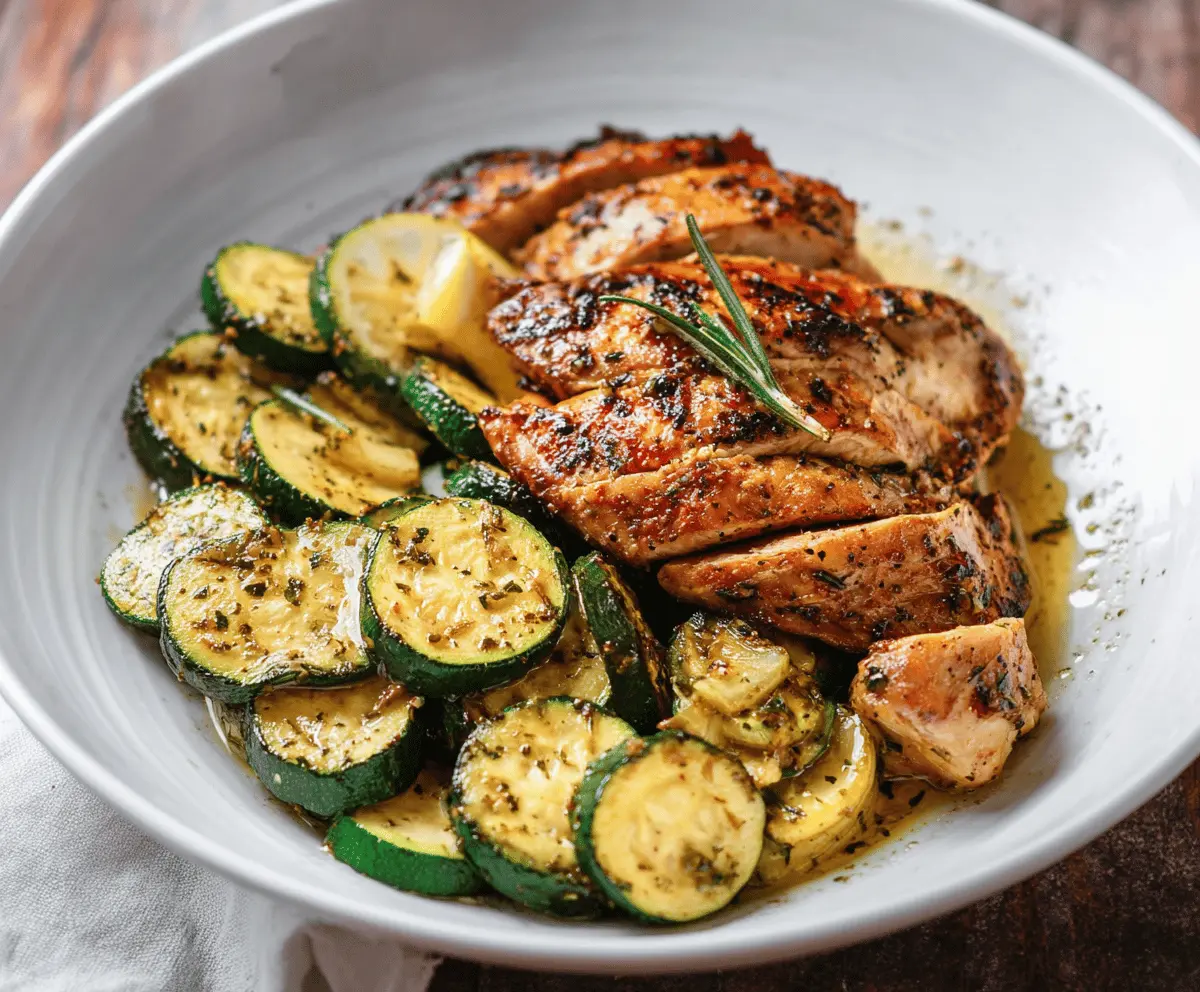 Easy Asado Chicken with Lemon Zucchini Sauté
