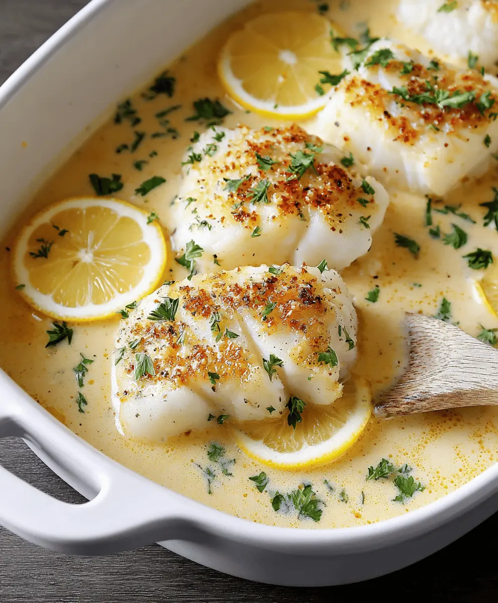 Baked Cod in Creamy Coconut Lemon Sauce