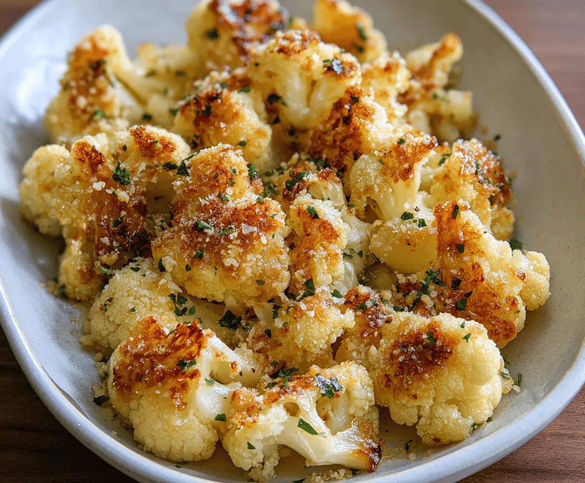 Garlic Butter Roasted Cauliflower Recipe