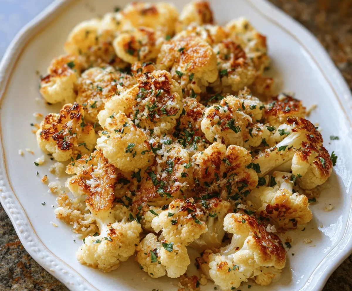 Garlic Butter Roasted Cauliflower Recipe