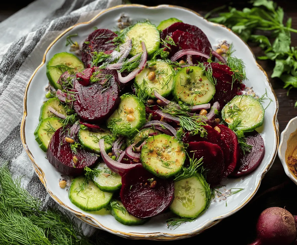 Fresh Cucumber Beetroot Salad with Herbs