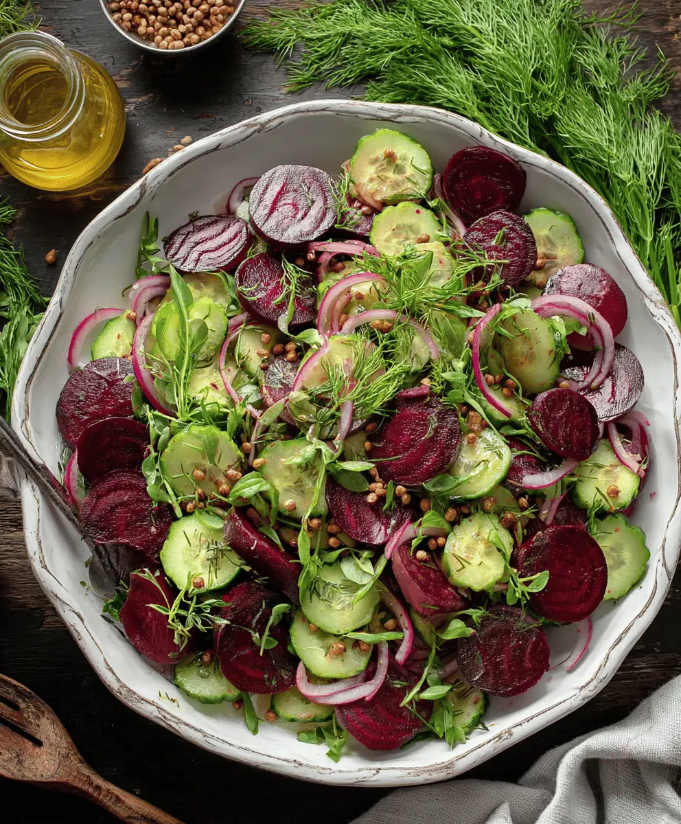 Fresh Cucumber Beetroot Salad with Herbs