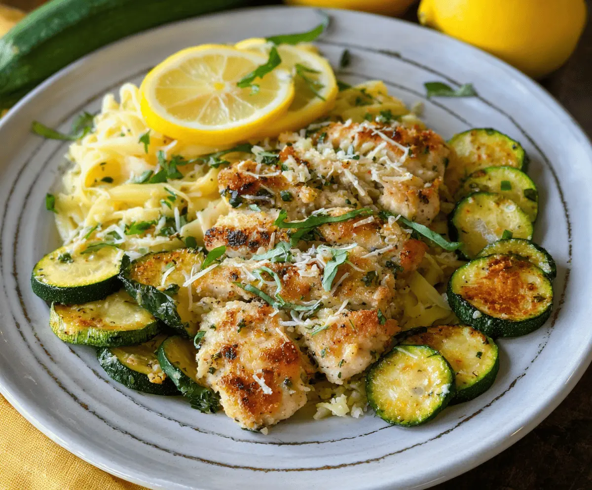 Easy Skillet Lemon Parmesan Chicken with Zucchini