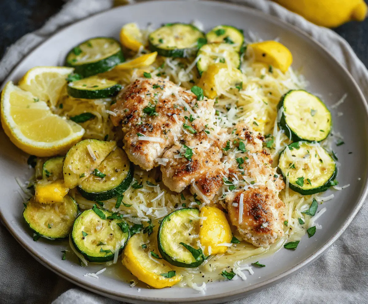 Easy Skillet Lemon Parmesan Chicken with Zucchini
