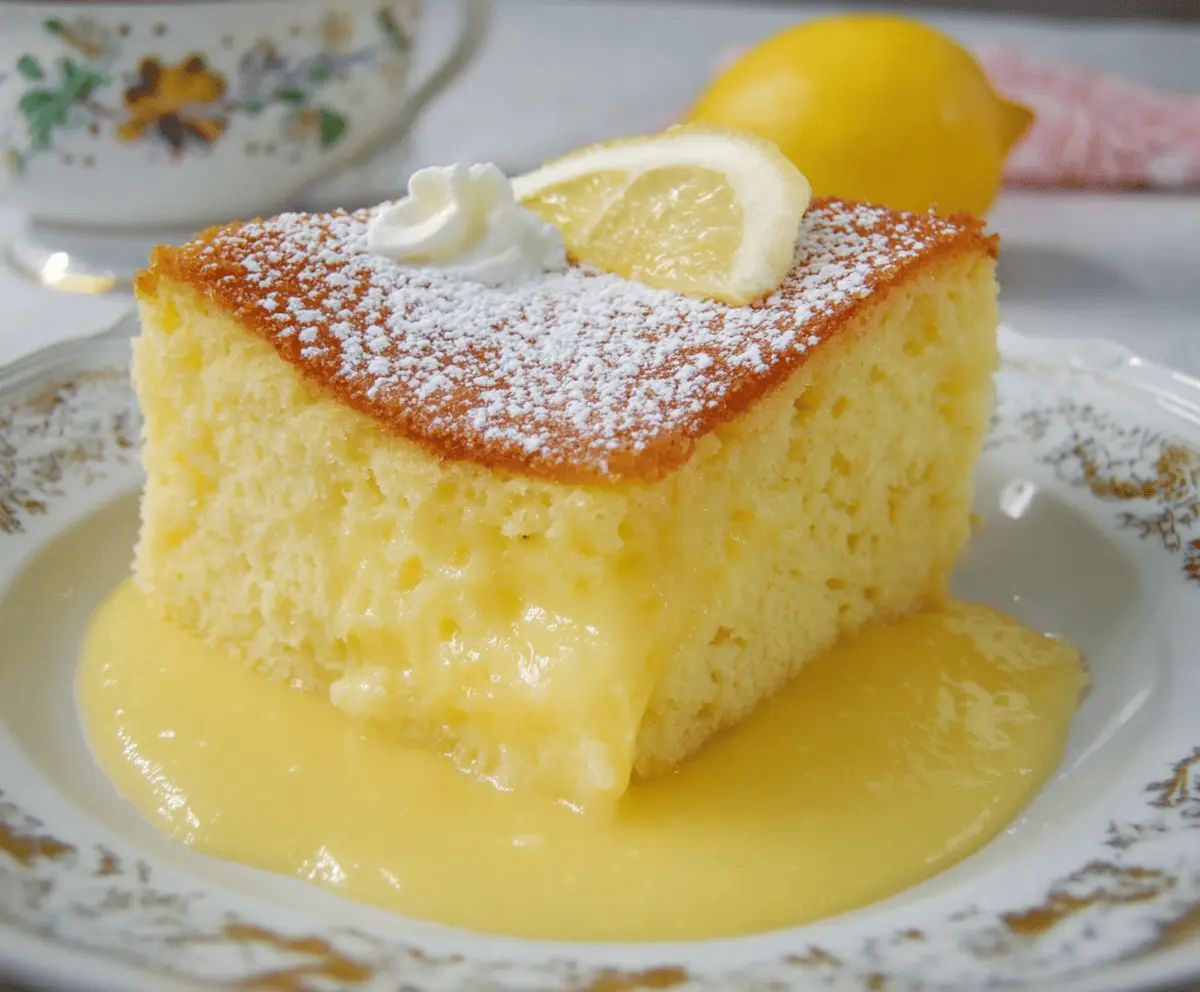 Easy Homemade Lemon Custard Cake Recipe