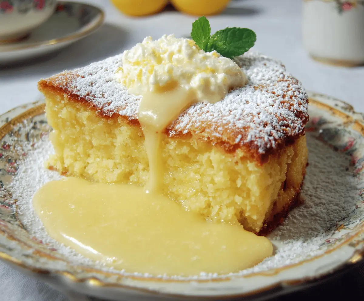 Easy Homemade Lemon Custard Cake Recipe