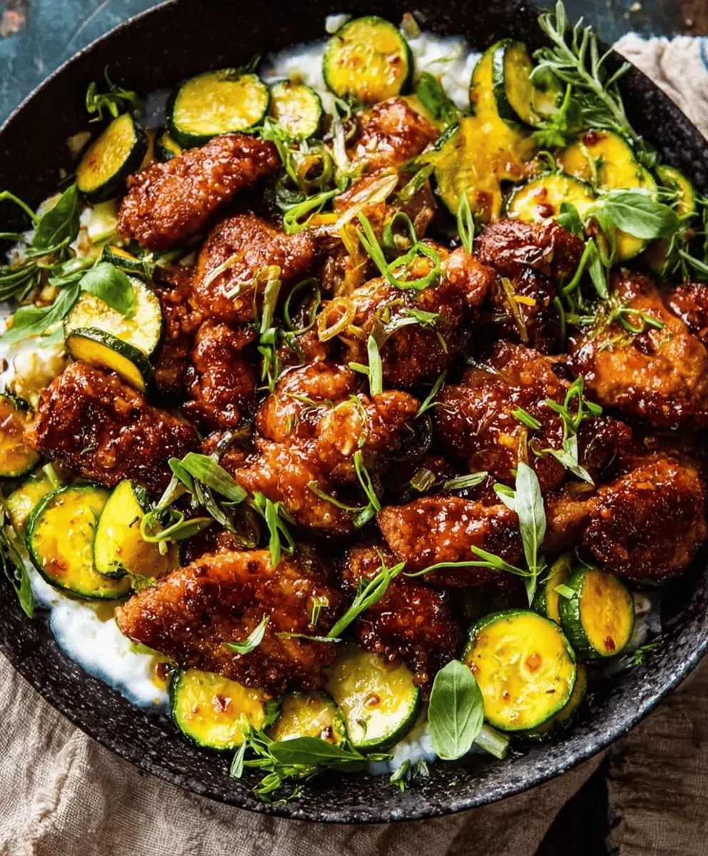 Easy Sheet Pan Hot Honey Garlic Chicken with Zucchini